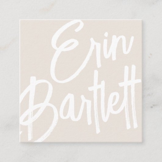 Overmaatse naam | Schetshandtekening Vierkante Visitekaartje (Voorkant)