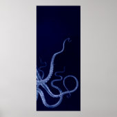 Overmaatse Octopus Triptych III Afdrukken in blauw Poster (Voorkant)