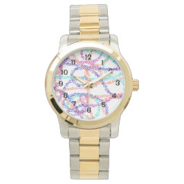 Overmaatse tweetonentracelet Watch Horloge