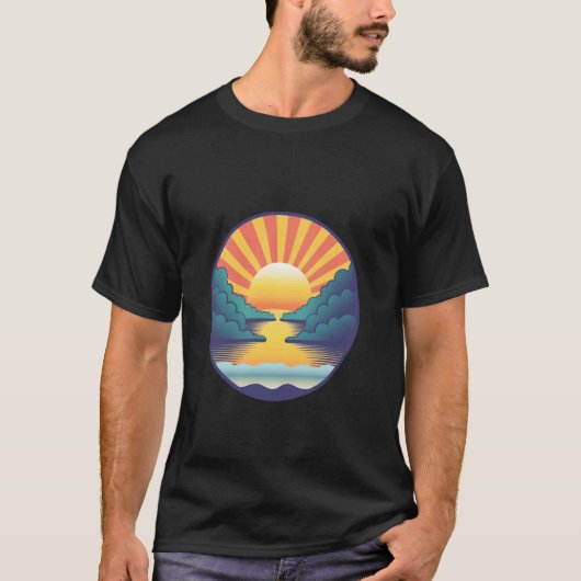 Overmaatse Workout T-shirt - Pastel Zonsondergang  (Voorkant)
