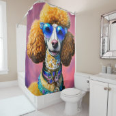 Overmaatse zonnebril Poodle Dog Douchegordijn (In situ)