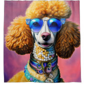 Overmaatse zonnebril Poodle Dog Douchegordijn (Voorkant)