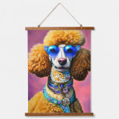 Overmaatse zonnebril Poodle Dog Hangend Wandkleed (Voorkant)