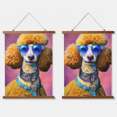 Overmaatse zonnebril Poodle Dog Hangend Wandkleed (Dubbel)
