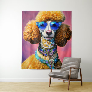 Overmaatse zonnebril Poodle Dog Wandkleed
