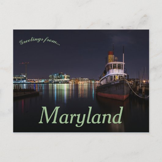 Overnachting in Baltimore Harbour, Maryland Briefkaart (Voorkant)