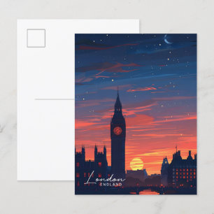 Overnachting in Big Ben Londen Engeland Reizen Briefkaart