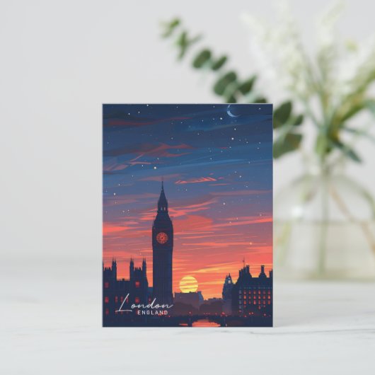Overnachting in Big Ben Londen Engeland Reizen Briefkaart (Staand voorkant)