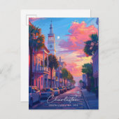 Overnachting in Charleston South Carolina USA Reiz Briefkaart (Voorkant / Achterkant)