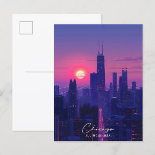 Overnachting in Chicago Illinois USA Reizen Briefkaart