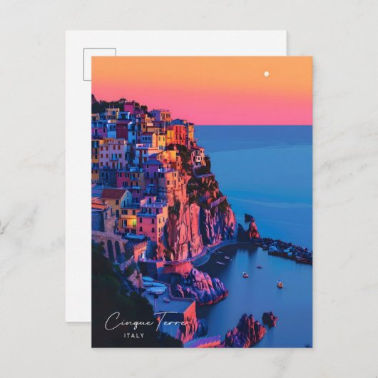 Overnachting in Cinque Terre Italië Vintage Travel Briefkaart (Voorkant / Achterkant)