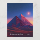 Overnachting in de piramides van Gizeh Egypte Vint Briefkaart (Voorkant)