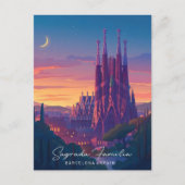 Overnachting in de Sagrada Familia Barcelona Spanj Briefkaart (Voorkant)
