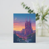 Overnachting in de Sagrada Familia Barcelona Spanj Briefkaart (Staand voorkant)