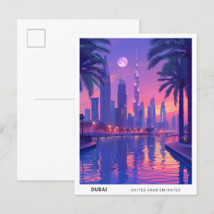 Overnachting in Dubai UAE Travel Briefkaart