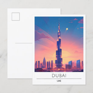 Overnachting in Dubai UAE Travel Briefkaart