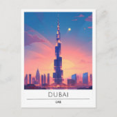 Overnachting in Dubai UAE Travel Briefkaart (Voorkant)