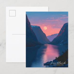 Overnachting in Fiordland Nieuw-Zeeland Briefkaart