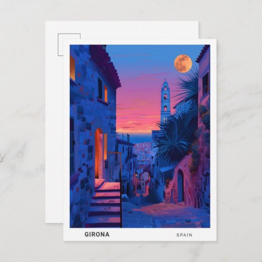 Overnachting in Girona Spanje Reizen Briefkaart (Voorkant / Achterkant)