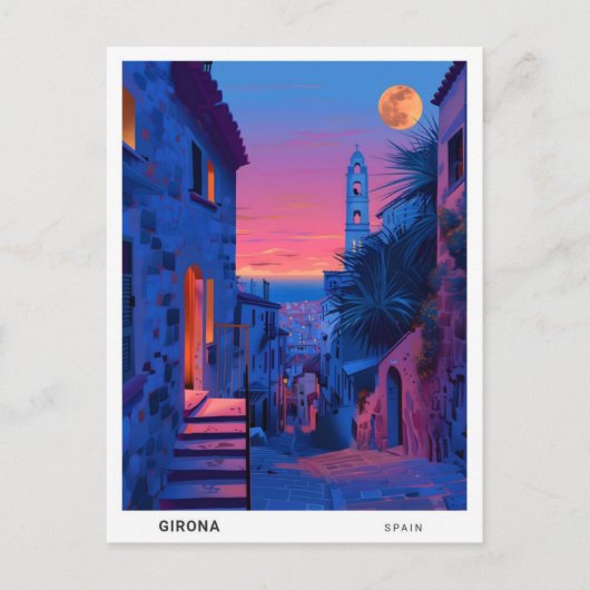 Overnachting in Girona Spanje Reizen Briefkaart (Voorkant)