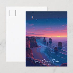 Overnachting in Great Ocean Road Australië Reizen Briefkaart