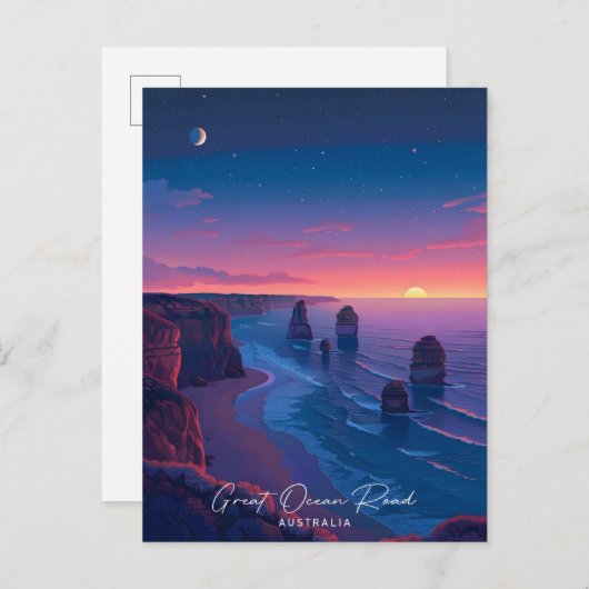 Overnachting in Great Ocean Road Australië Reizen Briefkaart (Voorkant / Achterkant)