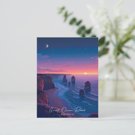 Overnachting in Great Ocean Road Australië Reizen Briefkaart (Staand voorkant)
