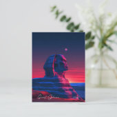 Overnachting in Great Sphinx Egypte Reizen Briefkaart (Staand voorkant)
