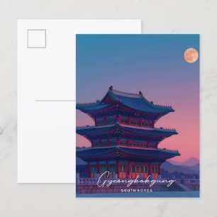 Overnachting in Gyeongbokgung Zuid-Korea Reizen Briefkaart