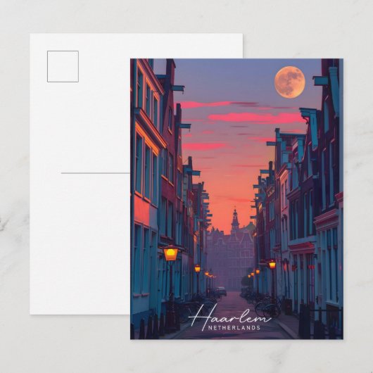 Overnachting in Haarlem Nederland Vintage Travel Briefkaart (Voorkant / Achterkant)