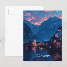 Overnachting in Hallstatt Oostenrijk Vintage Trave Briefkaart