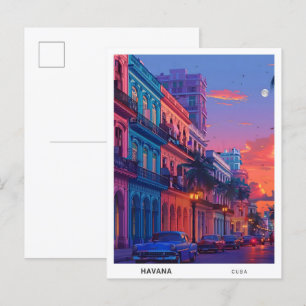 Overnachting in Havana Cuba Reizen Briefkaart