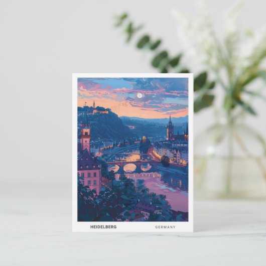 Overnachting in Heidelberg Duitsland Reizen Briefkaart (Staand voorkant)
