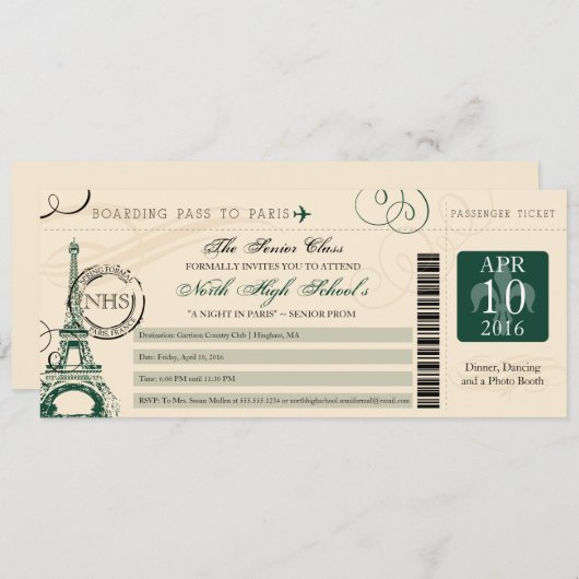 Overnachting in het schoolprogramma van Parijs | H Kaart (Voorkant / Achterkant)