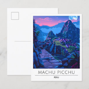 Overnachting in Machu Picchu Peru Reizen Briefkaart