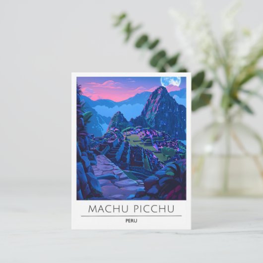 Overnachting in Machu Picchu Peru Reizen Briefkaart (Staand voorkant)