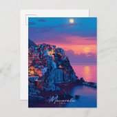 Overnachting in Manarola Italië Vintage Travel Briefkaart (Voorkant / Achterkant)