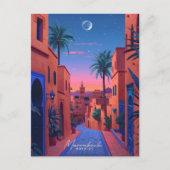 Overnachting in Marrakech Marokko Vintage Travel Briefkaart (Voorkant)