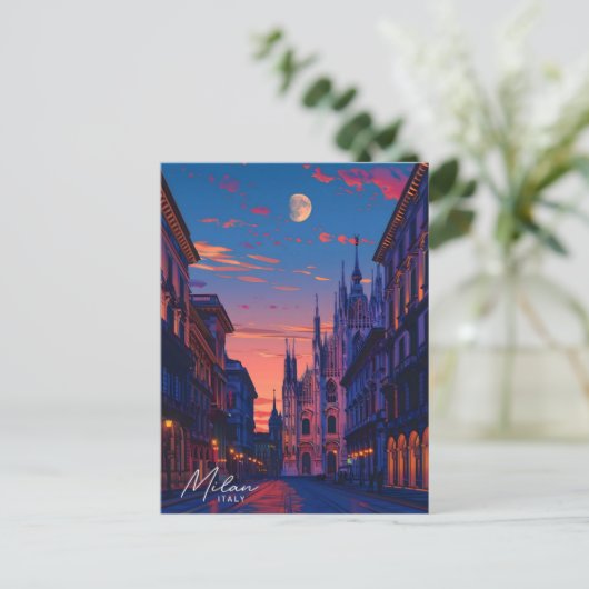 Overnachting in Milaan Italië Reizen Briefkaart (Staand voorkant)