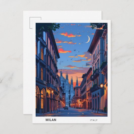 Overnachting in Milaan Italië Reizen Briefkaart (Voorkant / Achterkant)