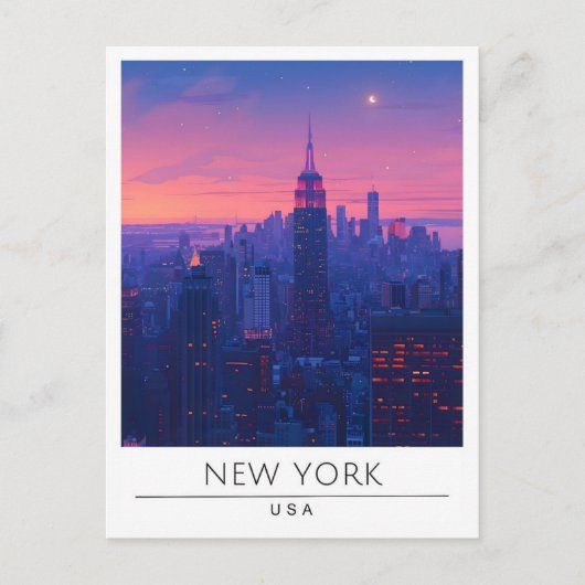 Overnachting in New York USA Reizen Briefkaart (Voorkant)
