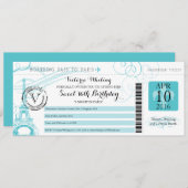 Overnachting in Parijs | Aqua Sweet 16 Verjaardag Kaart (Voorkant / Achterkant)