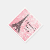 Overnachting in Parijs Glitter Sweet 16 Custom Nap Servetten (Hoek)