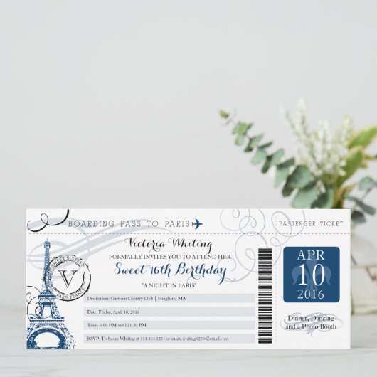 Overnachting in Parijs | Sweet 16 Verjaardag Kaart (Staand voorkant)