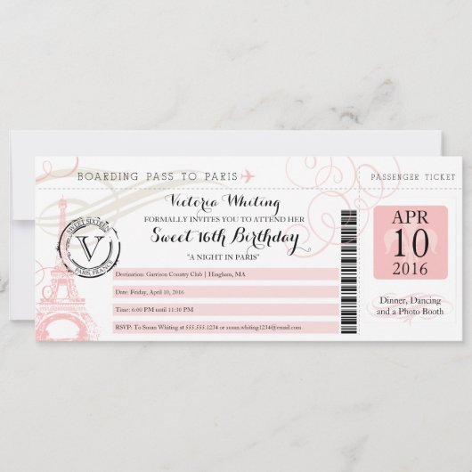 Overnachting in Parijs | Sweet 16 Verjaardag Kaart (Voorkant)