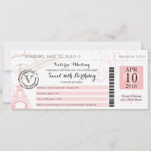 Overnachting in Parijs   Sweet 16 Verjaardag Kaart