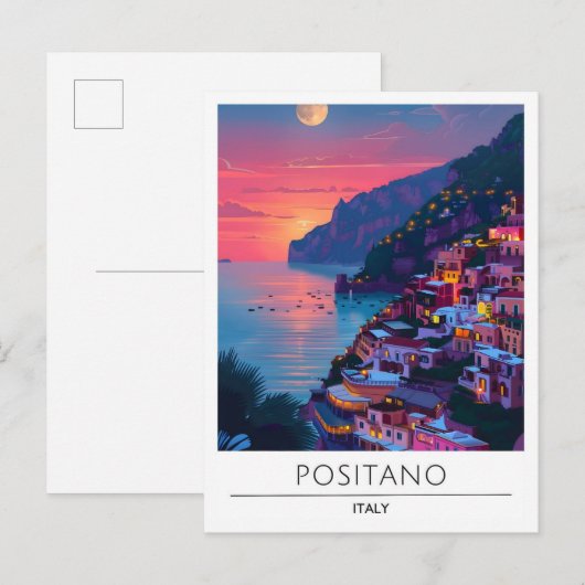Overnachting in Positano Italië Reizen Briefkaart (Voorkant / Achterkant)