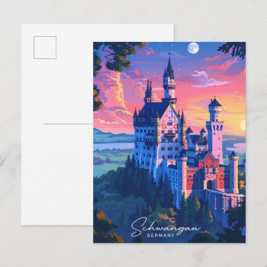 Overnachting in Schwangau Duitsland Reizen Briefkaart (Voorkant / Achterkant)
