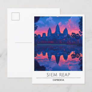 Overnachting in Siem Reap Cambodja Briefkaart