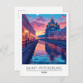 Overnachting in Sint-Petersburg Rusland Reizen Briefkaart (Voorkant / Achterkant)